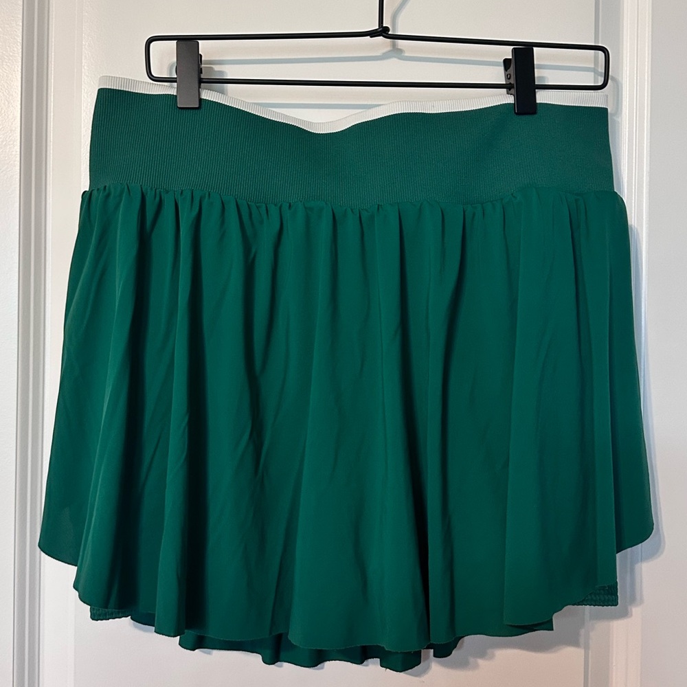 Green Pleated Skirt